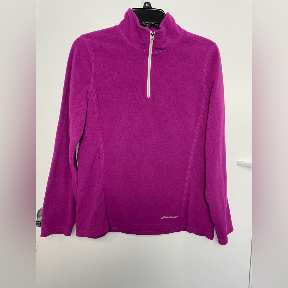 Eddie Bauer Purple Fleece Quarter Zip women’s Size Medium